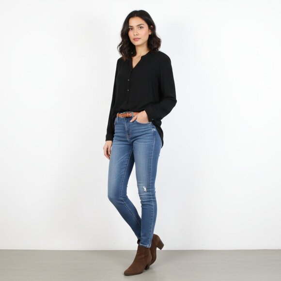 *Old Navy Black Long Sleeve Tunic Blouse - Picture 1 of 8